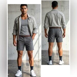 Hurley Men's Gray Tailored Cotton-Blend Shorts